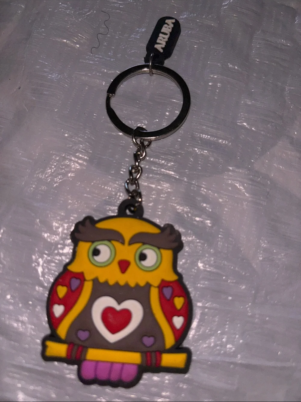 Yellow Owl Heart Keychain - Cute Card & Key Holder Accessory